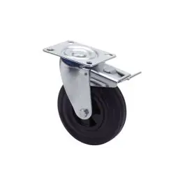 Rueda giratoria 110 kg 125 mm negro con freno alex - Ruedas alex