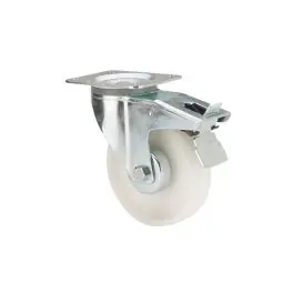 Rueda mueble auxiliar giratoria pletina 130 kg 80 mm blanco con freno alex - Ruedas alex