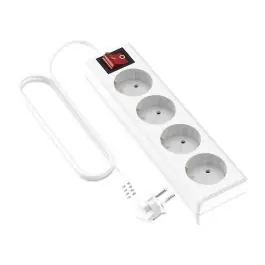 Regleta 4 tomas cable 5m 3680w int. garza blanca