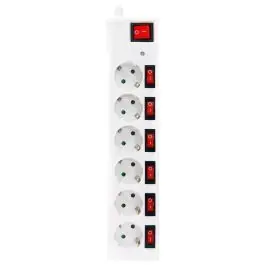 Regleta 6 tomas cable 1,5m interruptor garza