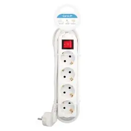 Regleta 4 tomas cable 1,4m 3680w int. garza blanca