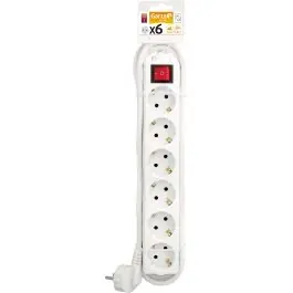 Base multiple 6 tomas cable 1,4m 3680w int blanca garza
