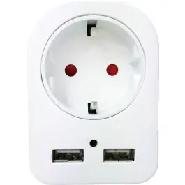 Adaptador 1 toma 84x98x165mm 3500w p/inf 2 usb garza