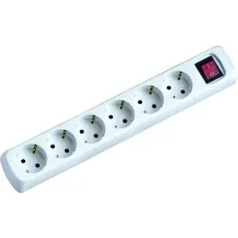 Regleta 6 tomas sin cable 3680w int. garza blanca