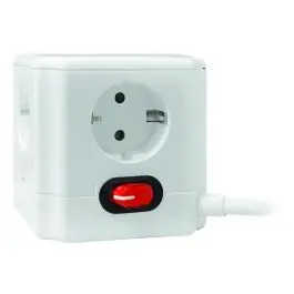 Regleta 4 tomas cable 1,4m 3680w int. forma de cubo garza