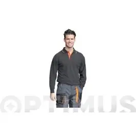Polo manga larga top range negro / naranja talla m juba