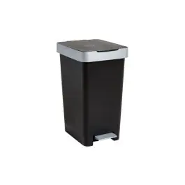 Cubo con pedal smart 25l reciclaje negro-26x36x47cm tatay