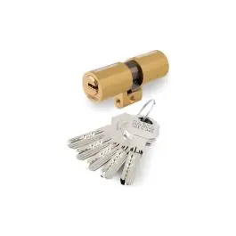 Cilindro perfil suizo sp leva larga 33-33 laton, 5llaves mcm