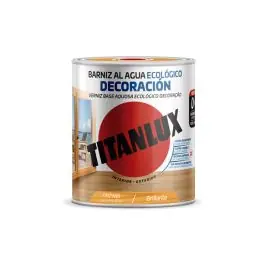Barniz al agua ecologico decoracion brillante 750 ml castaño titanlux