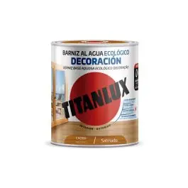 Barniz al agua ecologico decoracion satinado 250 ml caoba titanlux
