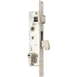 Cerradura metalica embutir serie 04141 picaporte+gancho e=20 con cilindro cisa
