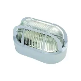 Aplique exterior oval blanco con rejilla e27 60w famatel