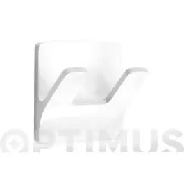 Colgador adhesivo 2 ganchos plastico blanco inofix