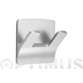 Colgador adhesivo 2 ganchos plastico cromo mate inofix