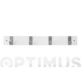 Colgador con tornillos 4 ganchos madera haya acero/blanco inofix