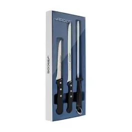 Cuchillo jamonero set universal acero nitrum 3 pz negro arcos