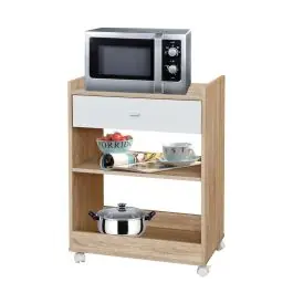Carro cocina mesita 1 cajon 60x39x81.5cm madera blanco vivahogar