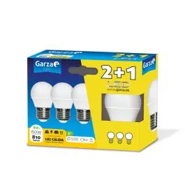 Lampara ilumin esf. led garza e27 7w 810lm 3000k 3 pz