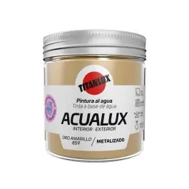 Pintura al agua manualidades acualux satinado metalizado 75 ml oro amarillo titanlux