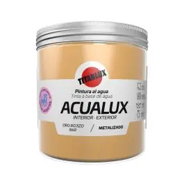 Pintura al agua manualidades acualux satinado metalizado 250 ml oro rojizo titanlux