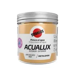 Pintura al agua manualidades acualux satinado metalizado 75 ml oro rojizo titanlux