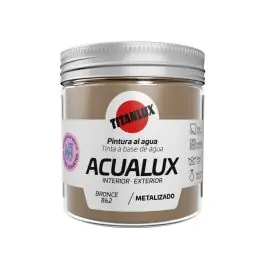 Pintura al agua manualidades acualux satinado metalizado 75 ml bronce titanlux