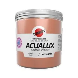 Pintura al agua manualidades acualux satinado metalizado 250 ml cobre titanlux