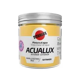 Pintura al agua manualidades acualux satinado 75 ml amarilo platano titanlux
