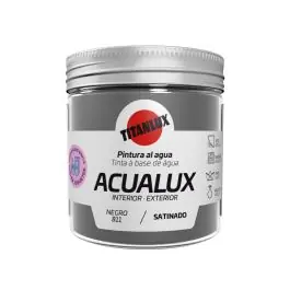 Pintura al agua manualidades acualux satinado 75 ml negro titanlux