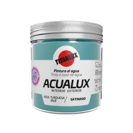Pintura al agua manualidades acualux satinado 75 ml azul turquesa titanlux