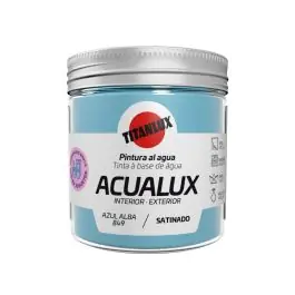 Pintura al agua manualidades acualux satinado 75 ml azul alba titanlux