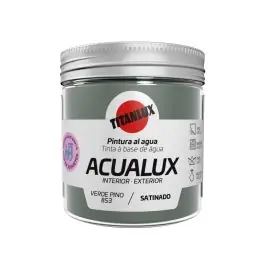 Pintura al agua manualidades acualux satinado 75 ml verde pino titanlux