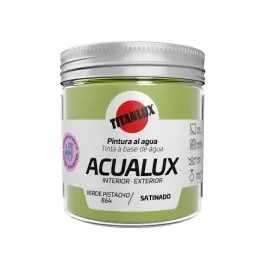 Pintura al agua manualidades acualux satinado 75 ml verde pistacho titanlux