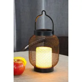 Vela exter. 14,5 x 19cm solar efecto vela metal y plastico n luceco