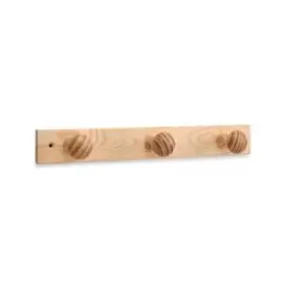 Colgador pared 3 pomos inofix mad madera en crudo 3773-n ud