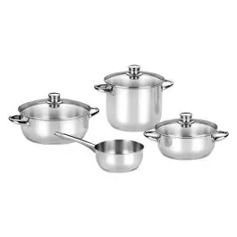 Bateria inox optima tapa cristal 4 piezas monix