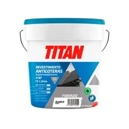 Pintura impermeabilizante antigoteras fibras h8f semi-mate 15 l blanco titan