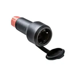 Base tt 16a-250v con tapa negro con prensaestopa famatel