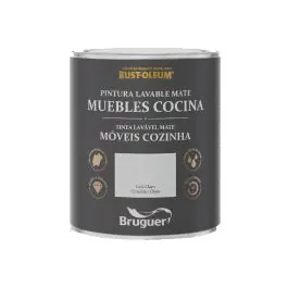 Pintura al agua muebles cocina mate 750 ml gris claro rust-oleum