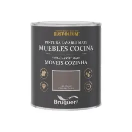 Pintura al agua muebles cocina mate 750 ml gris oscuro rust-oleum