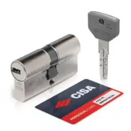 Cilindro asixp8 leva larga, doble embrague 30-40 niquel, 5 llaves cisa
