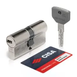 Cilindro asixp8 leva larga, doble embrague 30-50 laton, 5 llaves cisa