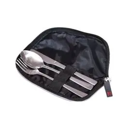 Cubiertos set 3uds inox con funda iris
