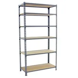 Estanteria orden 900x2500x400mm 6b s/t met gris/madera 150kg simonrack