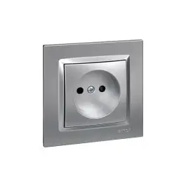 Base enchufe sin tt empotrar aluminio serie 10 simon
