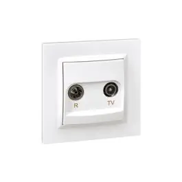 Base antena 2 tomas empotrar intermedia blanco serie 10 simon