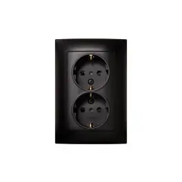 Base enchufe doble schuko tt empotrar negro serie 10 simon