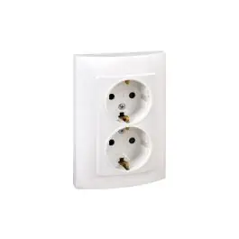 Base enchufe doble schuko tt empotrar blanco serie 10 simon