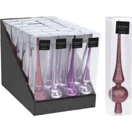 Adorno navidad nav. 27cm punta arbol rosa koopman import