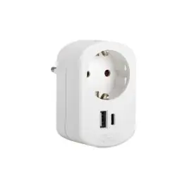 Adaptador con doble usb a + c 16a 250v simon brico
